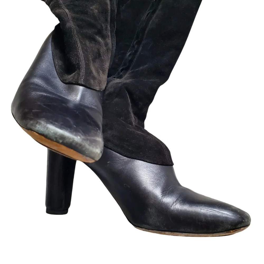 💫SOLD💫Marc Jacobs Vintage Rare Suede Black Knee-High Boots - EU 41 - Picture 9 of 10